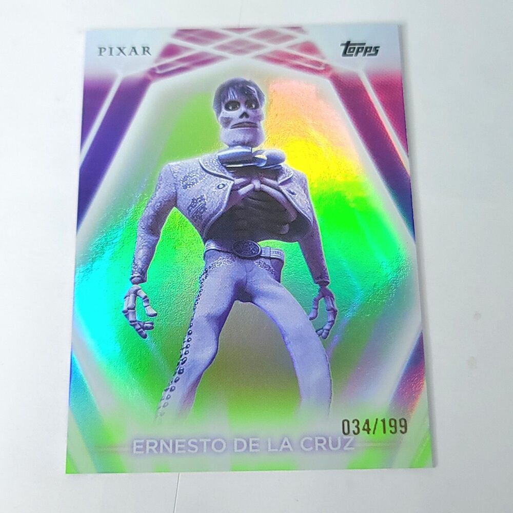 Ernesto De La Cruz Topps 2026 Disney Neon Parallel Refractor Limited 034/199